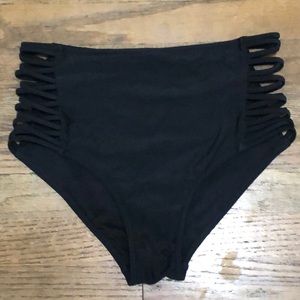 Hollister women’s black size small high waist bathing suit bottom